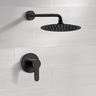 Shower Faucet Matte Black Rain Shower Faucet Set, Rain Shower Head, Shower Faucet Remer SS42